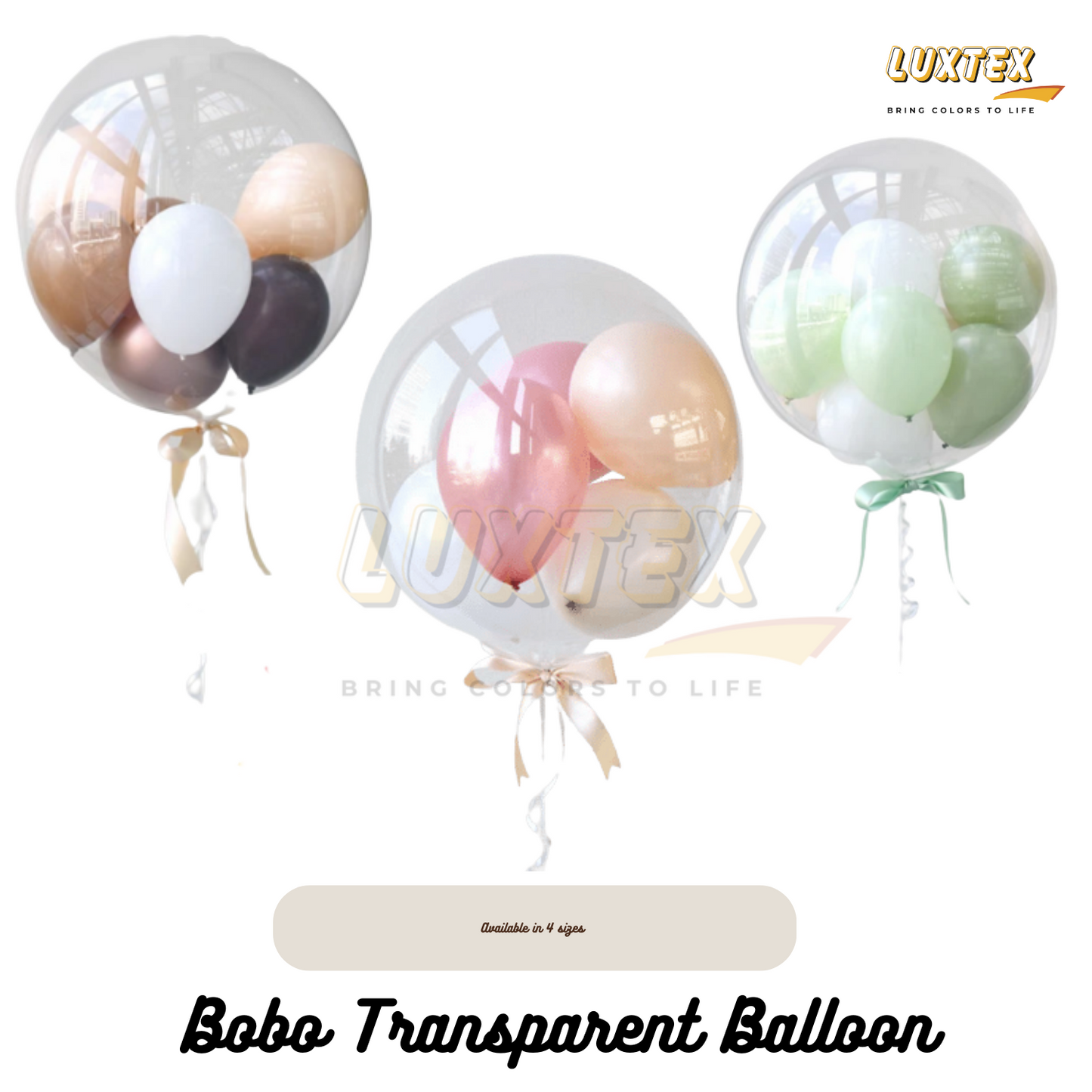 Luxtex 12 Inch Crystal Clear Bobo Balloon, Wallpaper