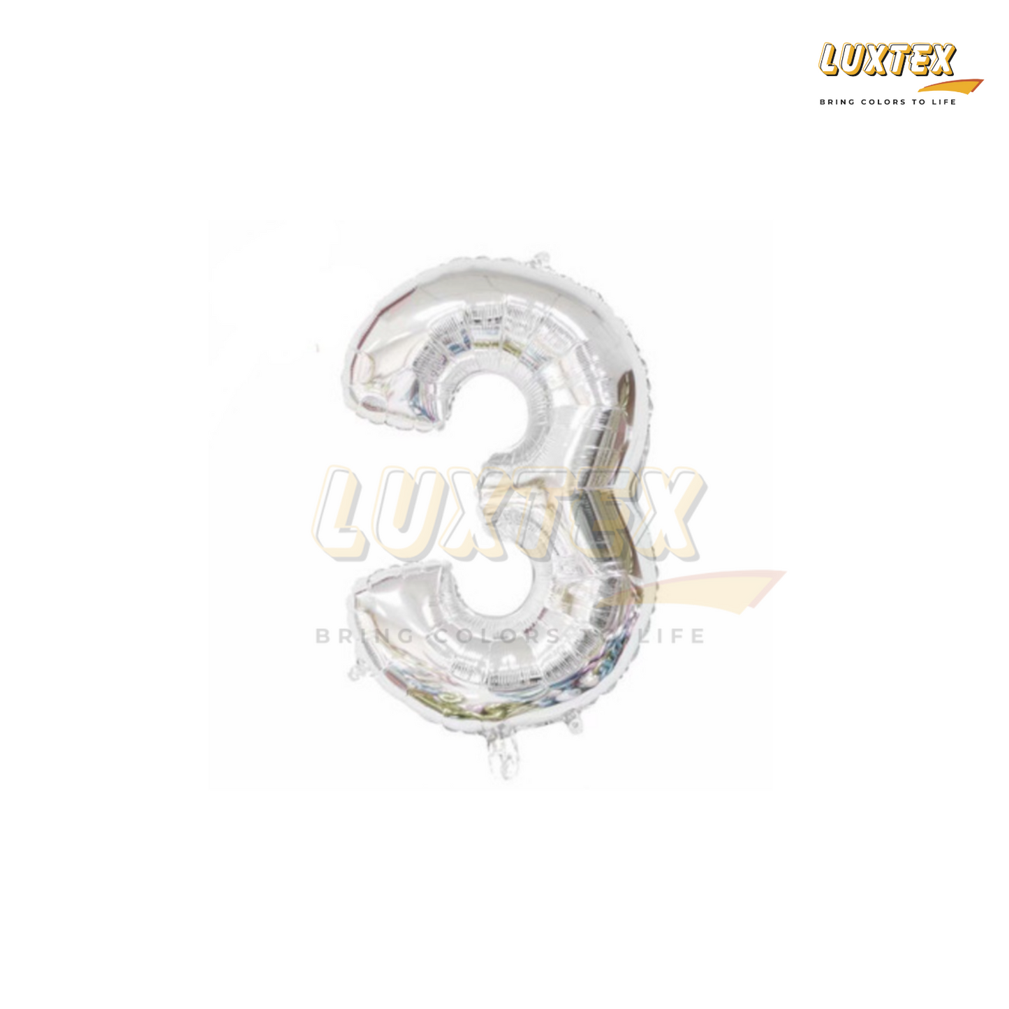 Luxtex 32 Inch Number Foil Balloon 3, Silver