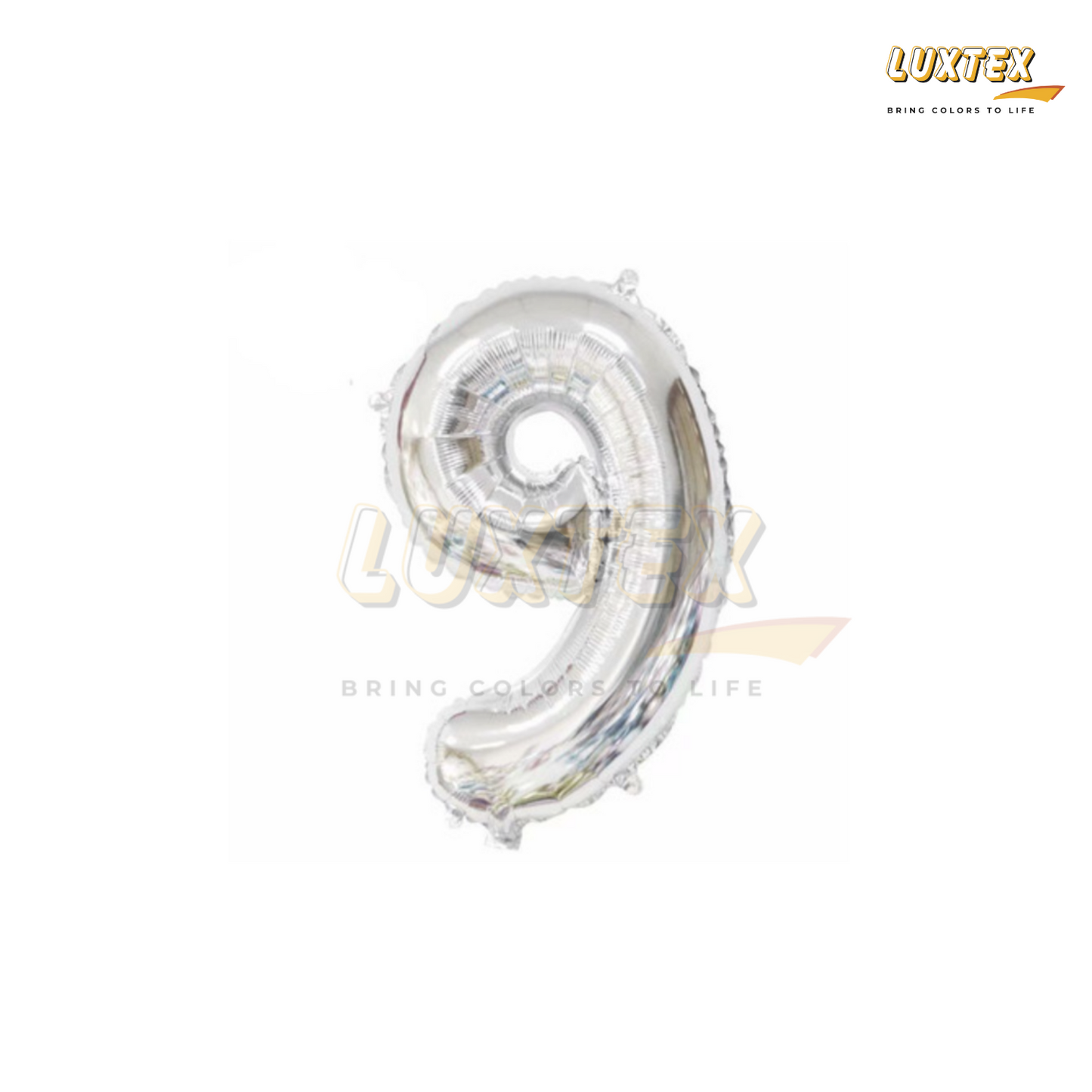 Luxtex 32 Inch Number Foil Balloon 9, Silver