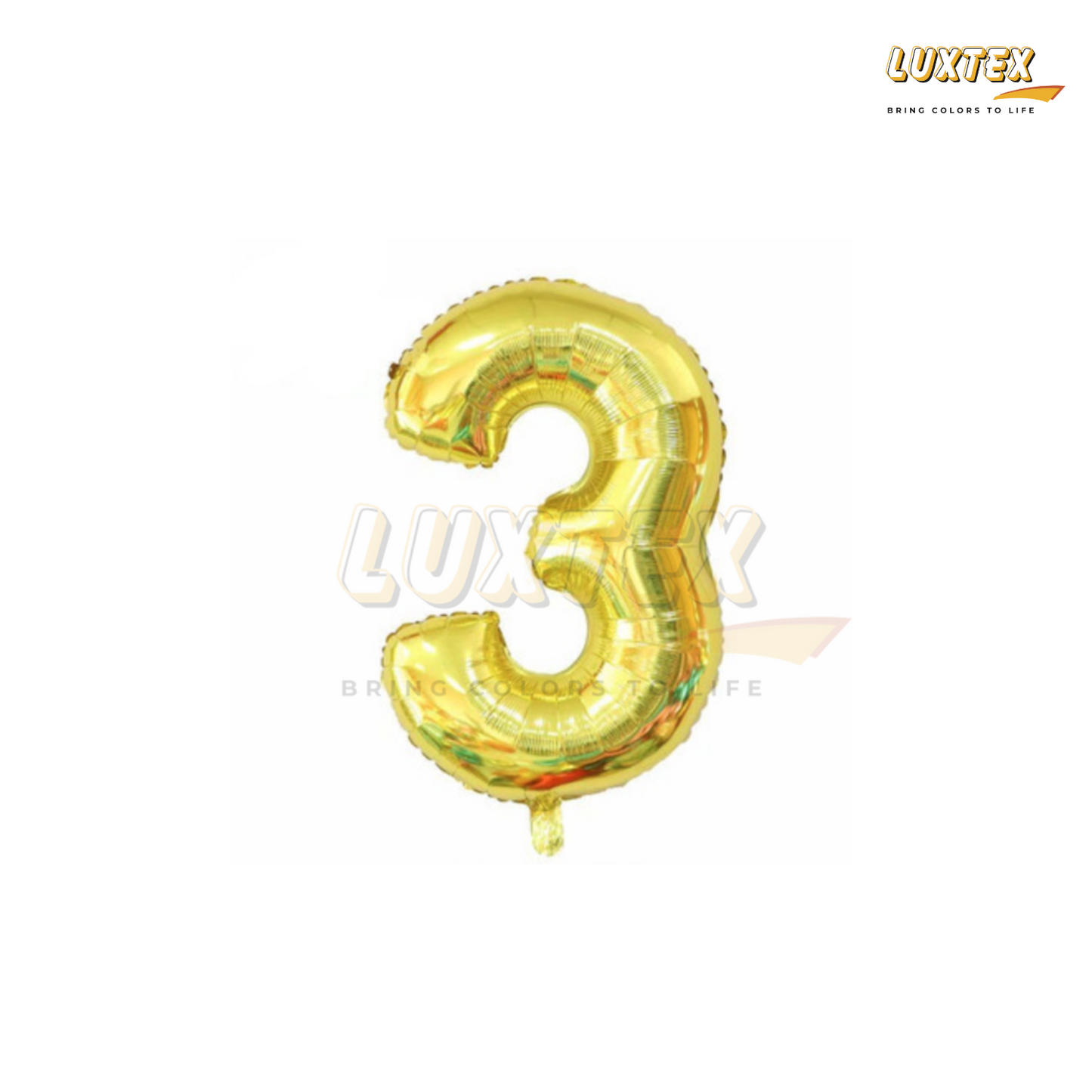 Luxtex 32 Inch Number Foil Balloon 3, Gold