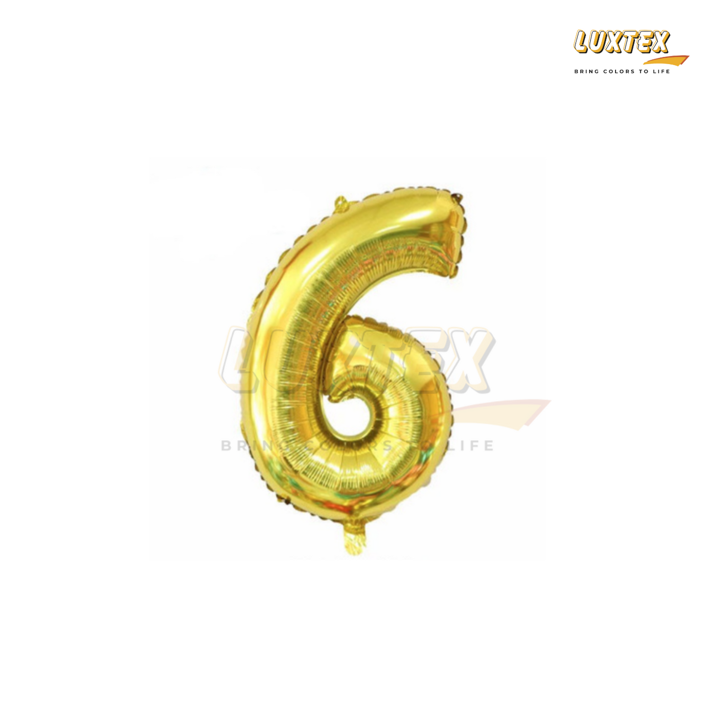 Luxtex 32 Inch Number Foil Balloon 6, Gold