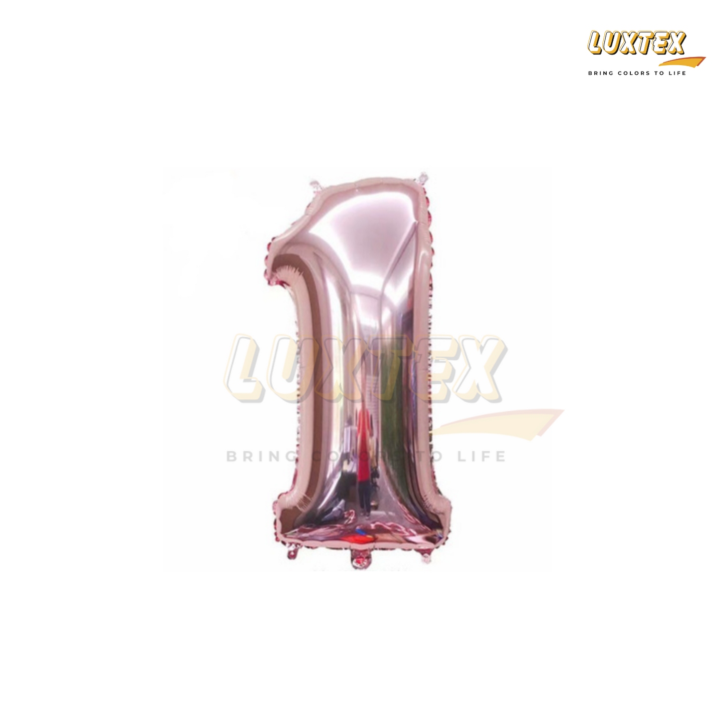 Luxtex 32 Inch Number Foil Balloon 1, Rose Gold