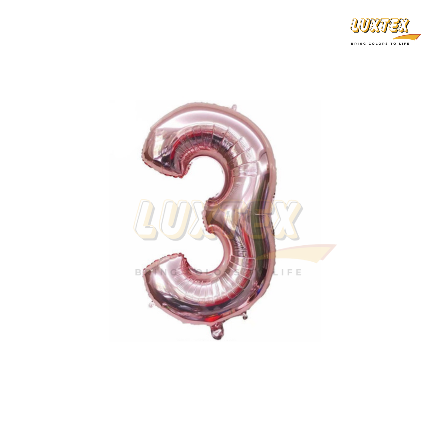 Luxtex 32 Inch Number Foil Balloon 3, Rose Gold