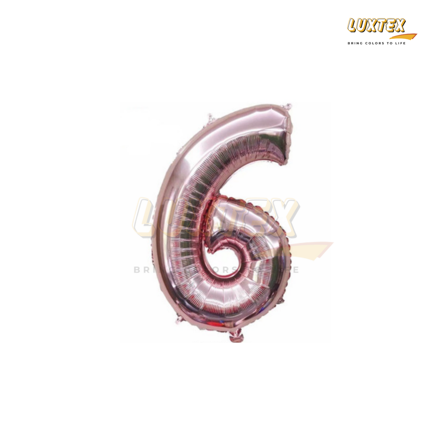 Luxtex 32 Inch Number Foil Balloon 6, Rose Gold