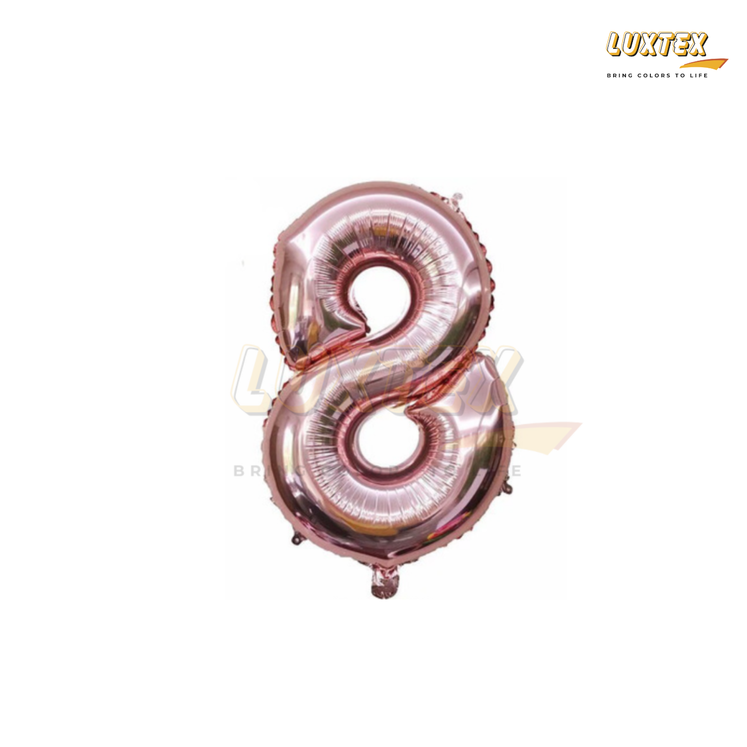 Luxtex 32 Inch Number Foil Balloon 8, Rose Gold