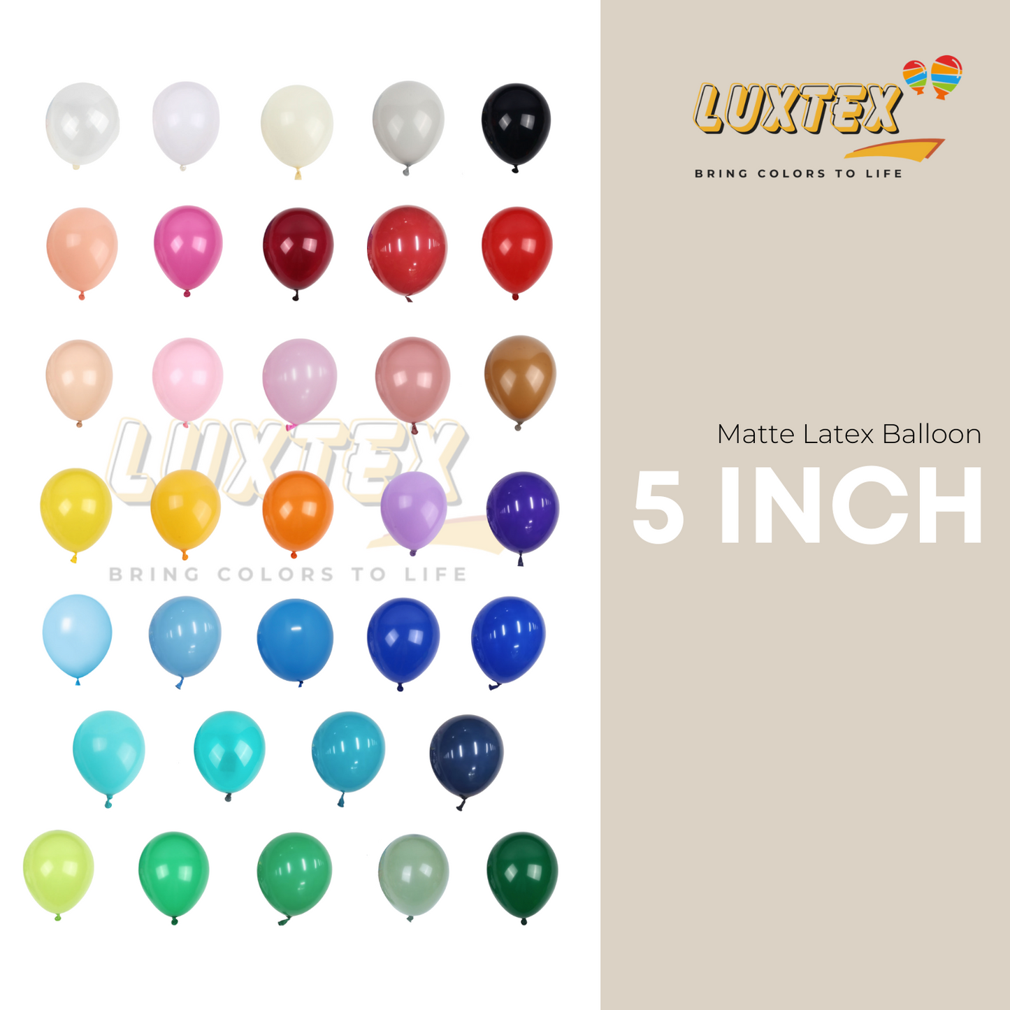 Luxtex 5 Inch Matte Latex Balloons, Wallpaper