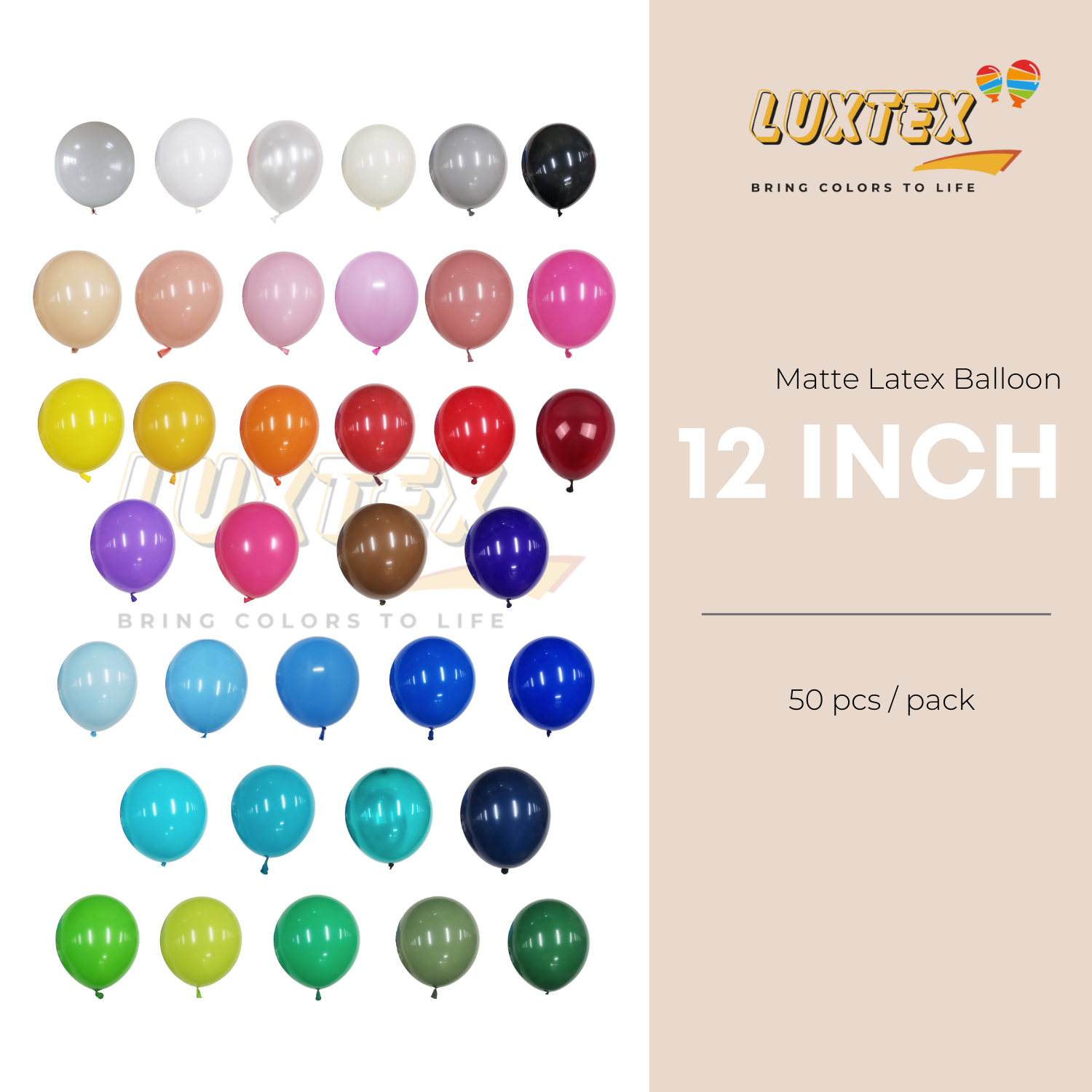 Luxtex 12 Inch Matte Latex Balloons, Wallpaper