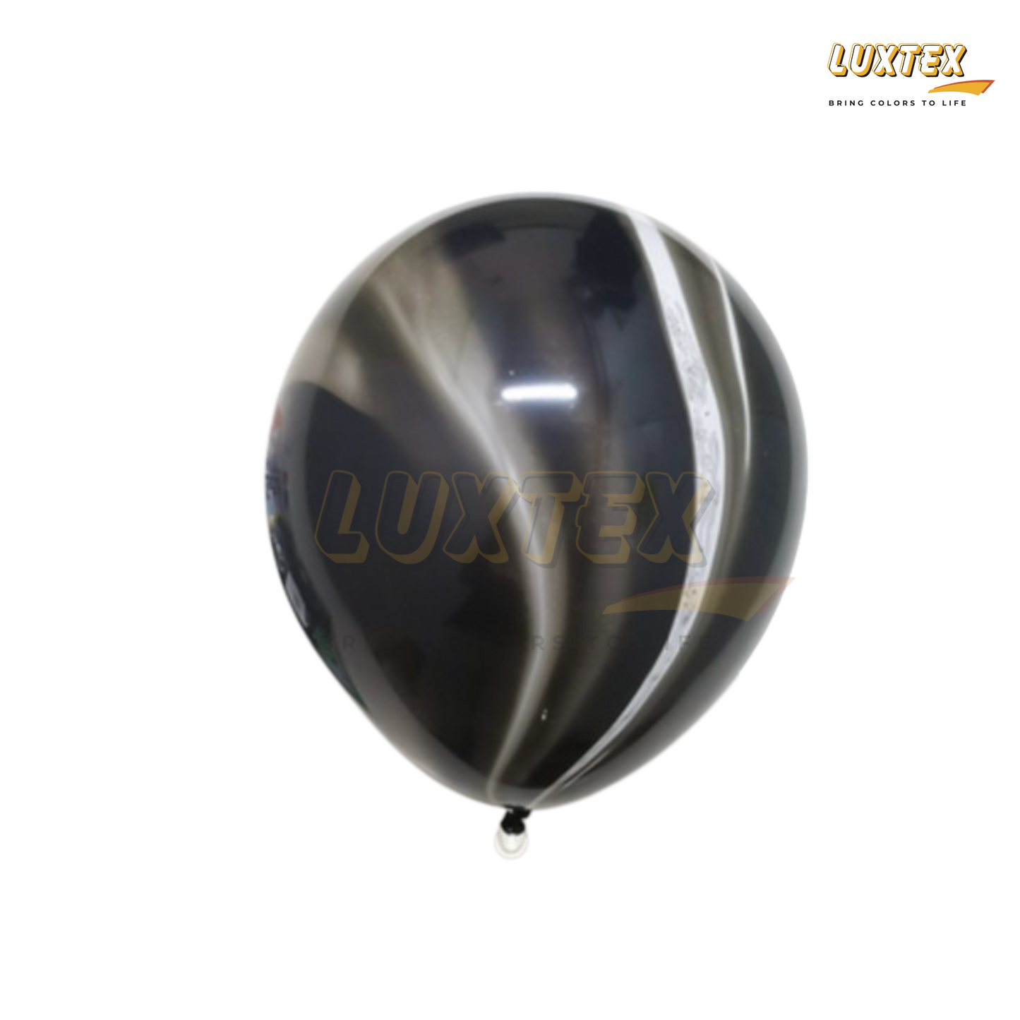 Luxtex 12 Inch Marble Latex Balloons, Black