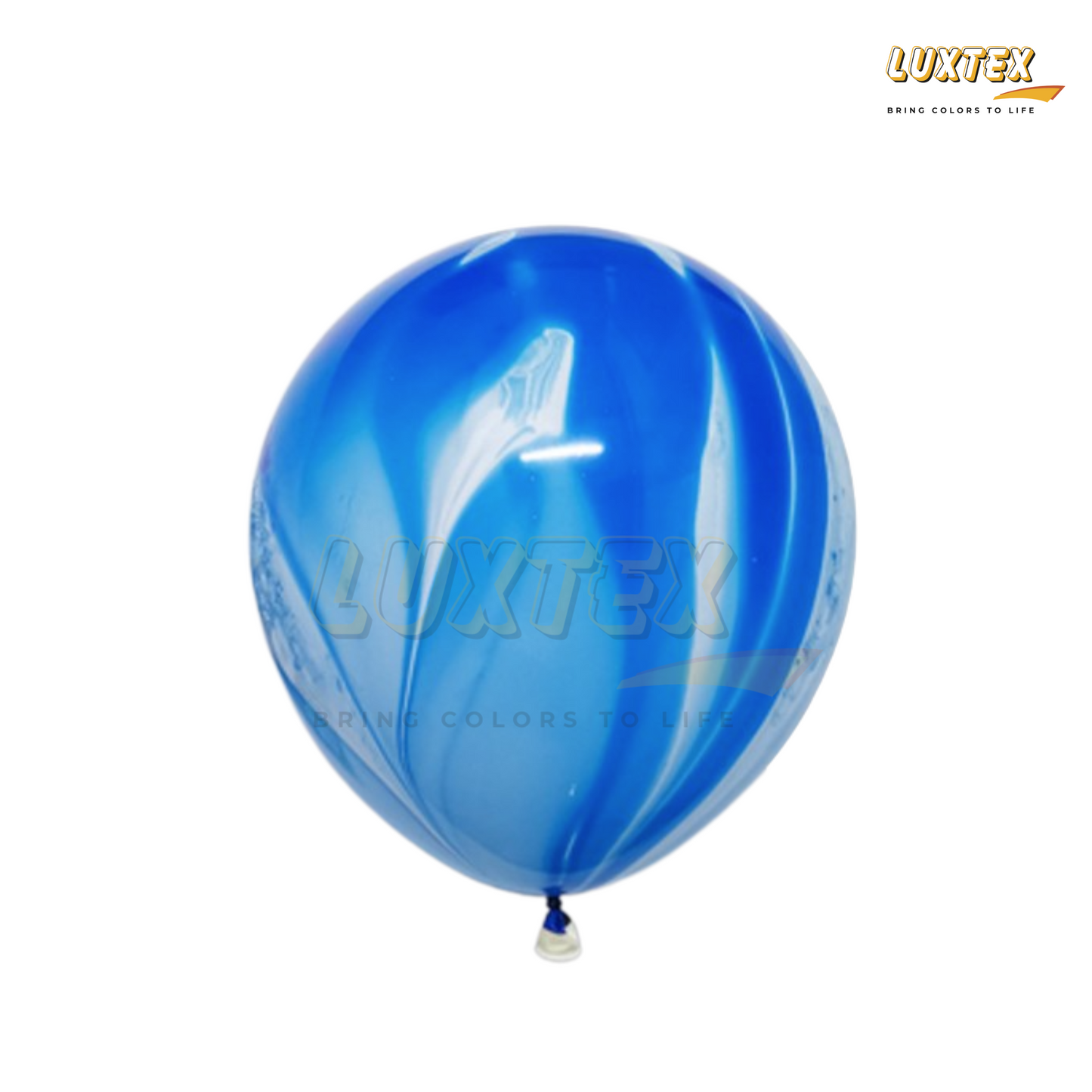 Luxtex 12 Inch Marble Latex Balloons, Blue