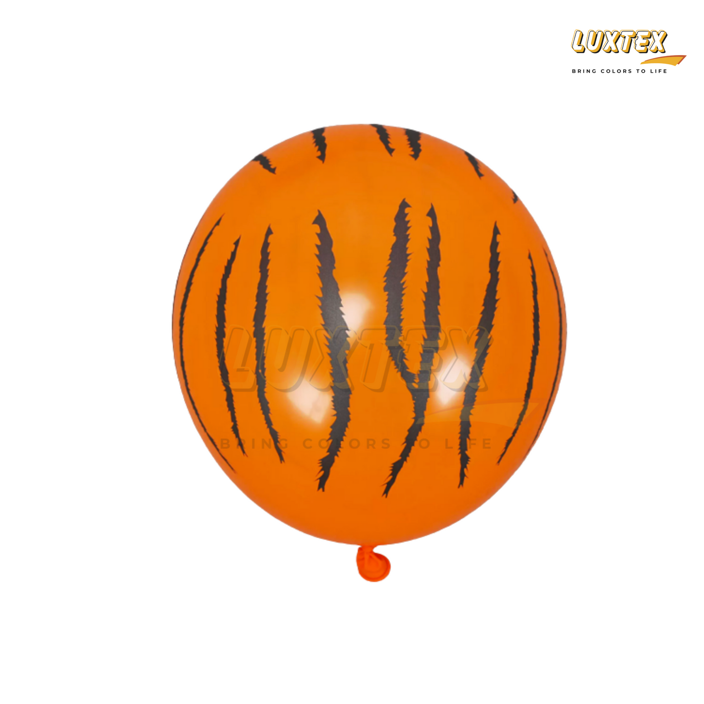 Luxtex 12 Inch Animal Prints Latex Balloons, Orange Tiger