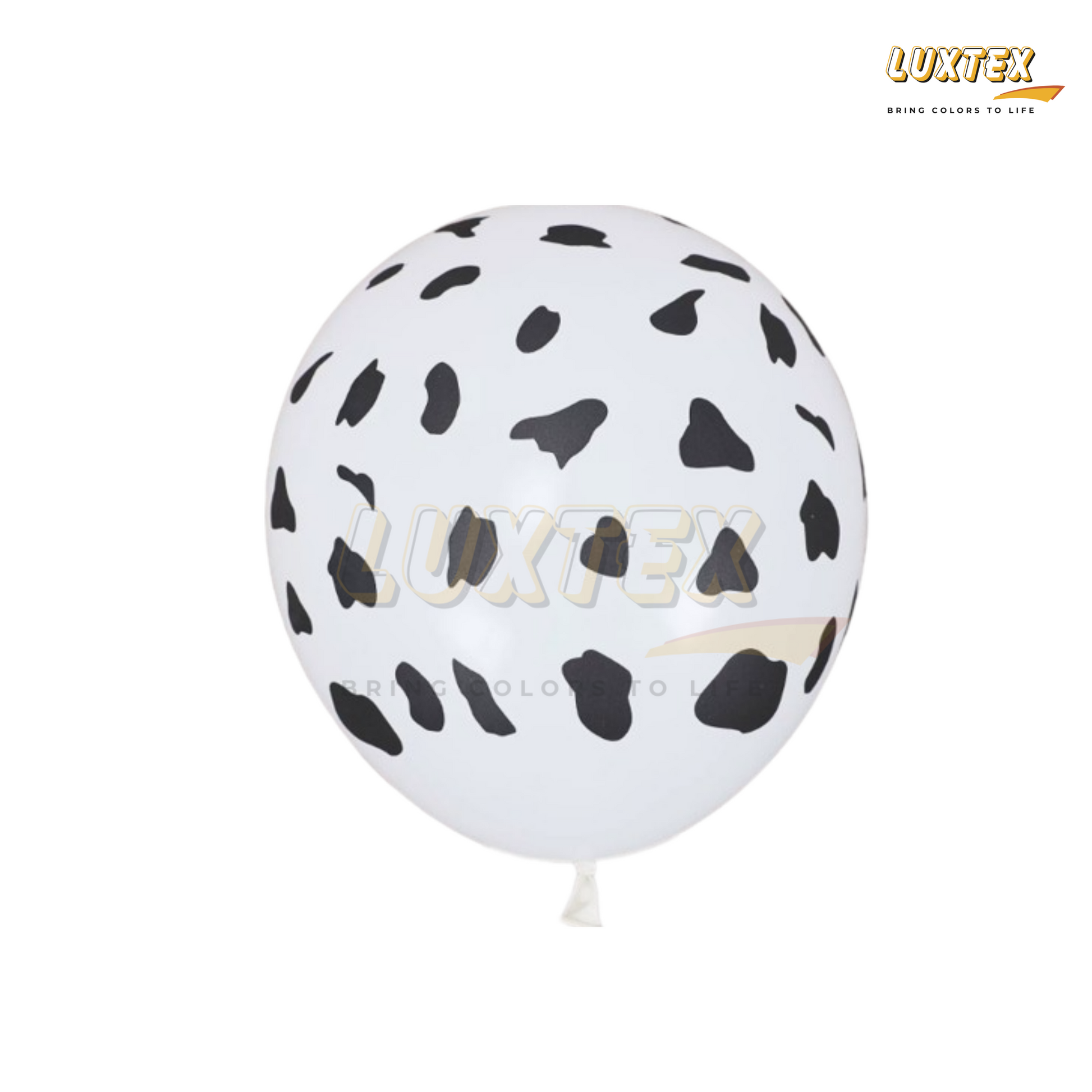 Luxtex 12 Inch Animal Prints Latex Balloons, White Cow